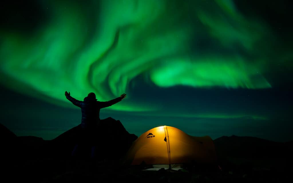 northernlights camping autumn north norway