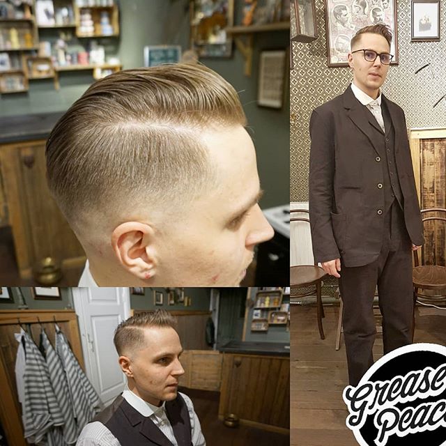 thanks to kristoffer @elblakri for stopping for a cut … and reminding us it’s it’s called suit up Saturday for a reason :) .. love, peace and hair grease !!