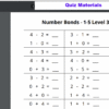 Number Bonds 1-10 Quiz Materials