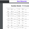 Number Bonds 11-20 Quiz Materials