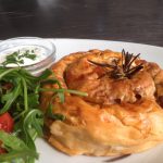 Baked bean and cheddar cheese filo spirals