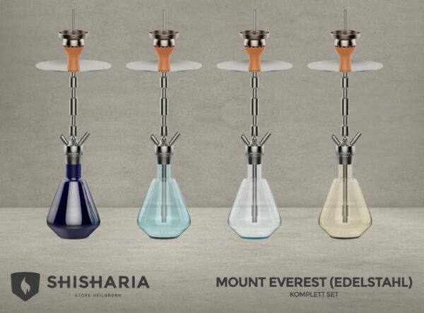 shisharia mounteverest Edelstahl Hellblau, Gelb, Schwarz, Transparent