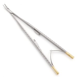 Castroviejo Needle Holder 17RC Cvd. Round hdl TC 18cm