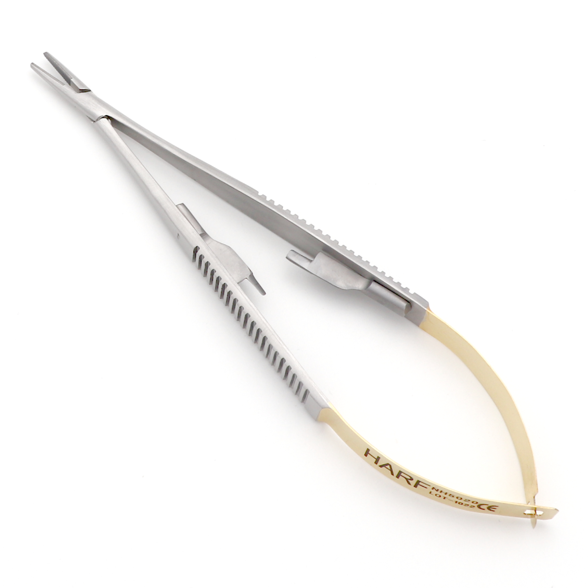 Castroviejo Mikro-Nadelhalter Sperre glatt gerade 14cm - GeVuMED