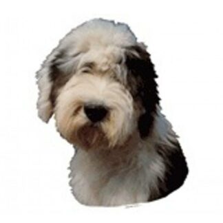 OPHØRSUDSALG - Dekal Old English Sheepdog 199 Hoved Medium 2 stk