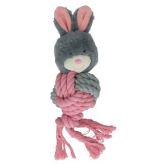 OPHØRSUDSALG - HAC Bunny Puppy Ropey Ball Kanin med piv 9x9x20cm