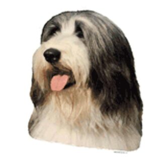 OPHØRSUDSALG - Dekal Bearded Collie 090 hoved Small 4 stk