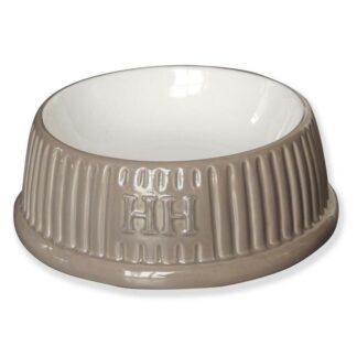 OPHØRSUDSALG - Happy House Keramikskål 1500ml 21cm Large - Taupe Hvid