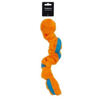 OPHØRSUDSALG - Stretchig Slange med bold som hoved 6x58cm - Orange