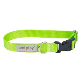 OPHØRSUDSALG - Amiplay Samba Halsbånd 25mm x 35-50cm Large - Grøn