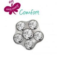 Easy Piercy Blomster, Brillant ørestikker, 4 par