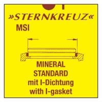 Mineral glas med pakning, tykkelse 1,0 - 1,1 mm.