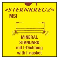 Mineral glas med pakning, tykkelse 1,0 - 1,1 mm.