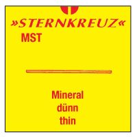 Mineral glas, tykkelse 0,7 - 0,8 mm.