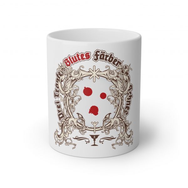 Embark on a symbolic journey with our "Drei Tropfen Blutes Färben Den Schnee" Mug