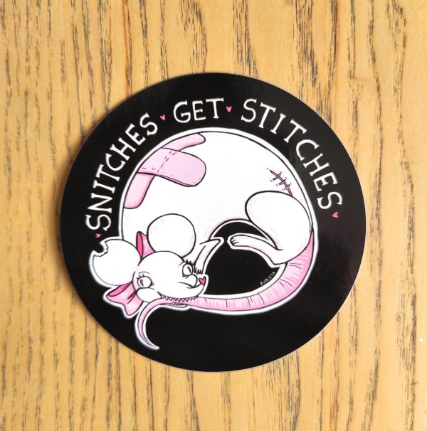 Snitches get stitches Sticker - Image 2