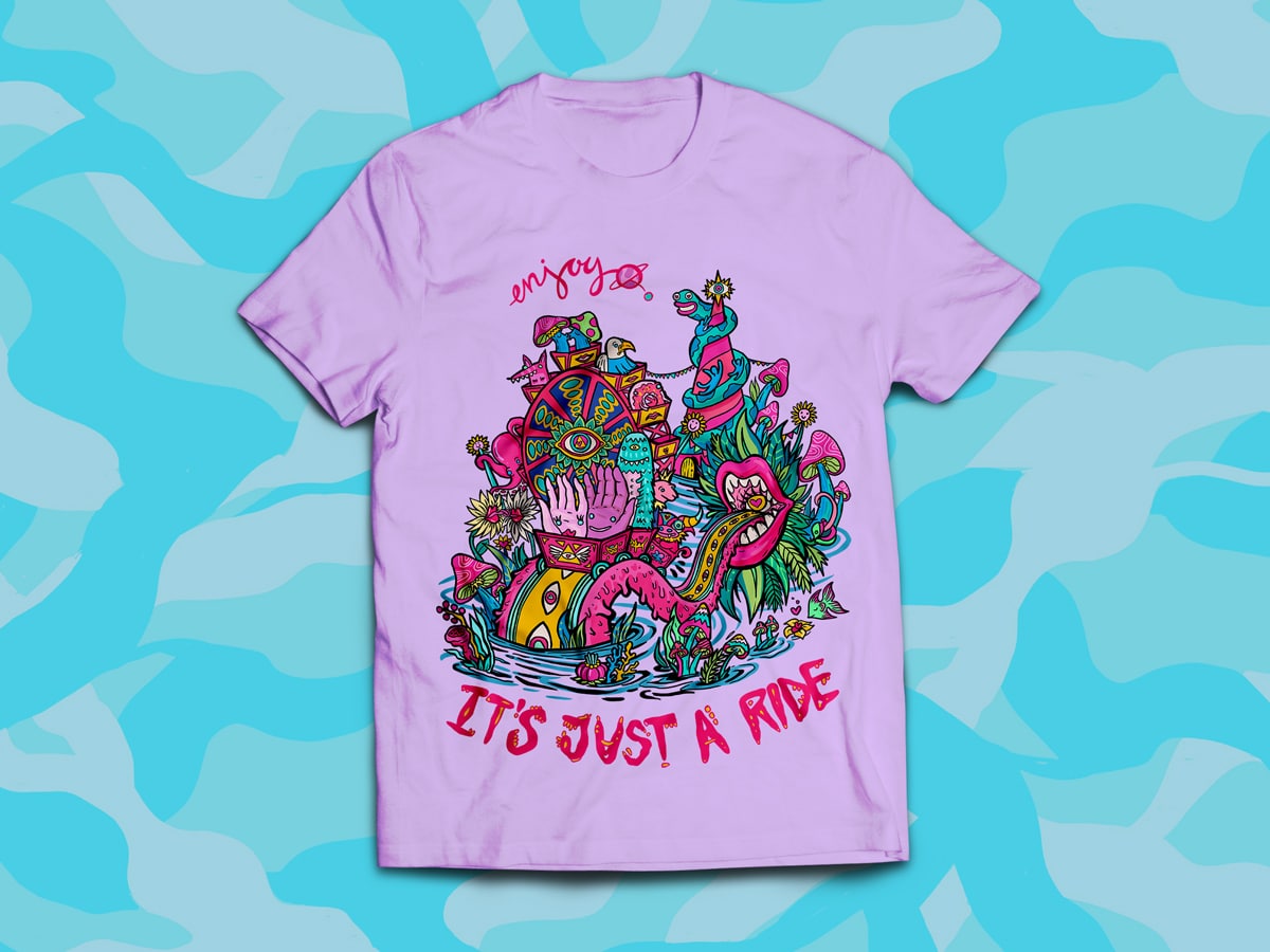 It is just a Ride T-shirt Black or Lilac Organic Cotton - Image 8