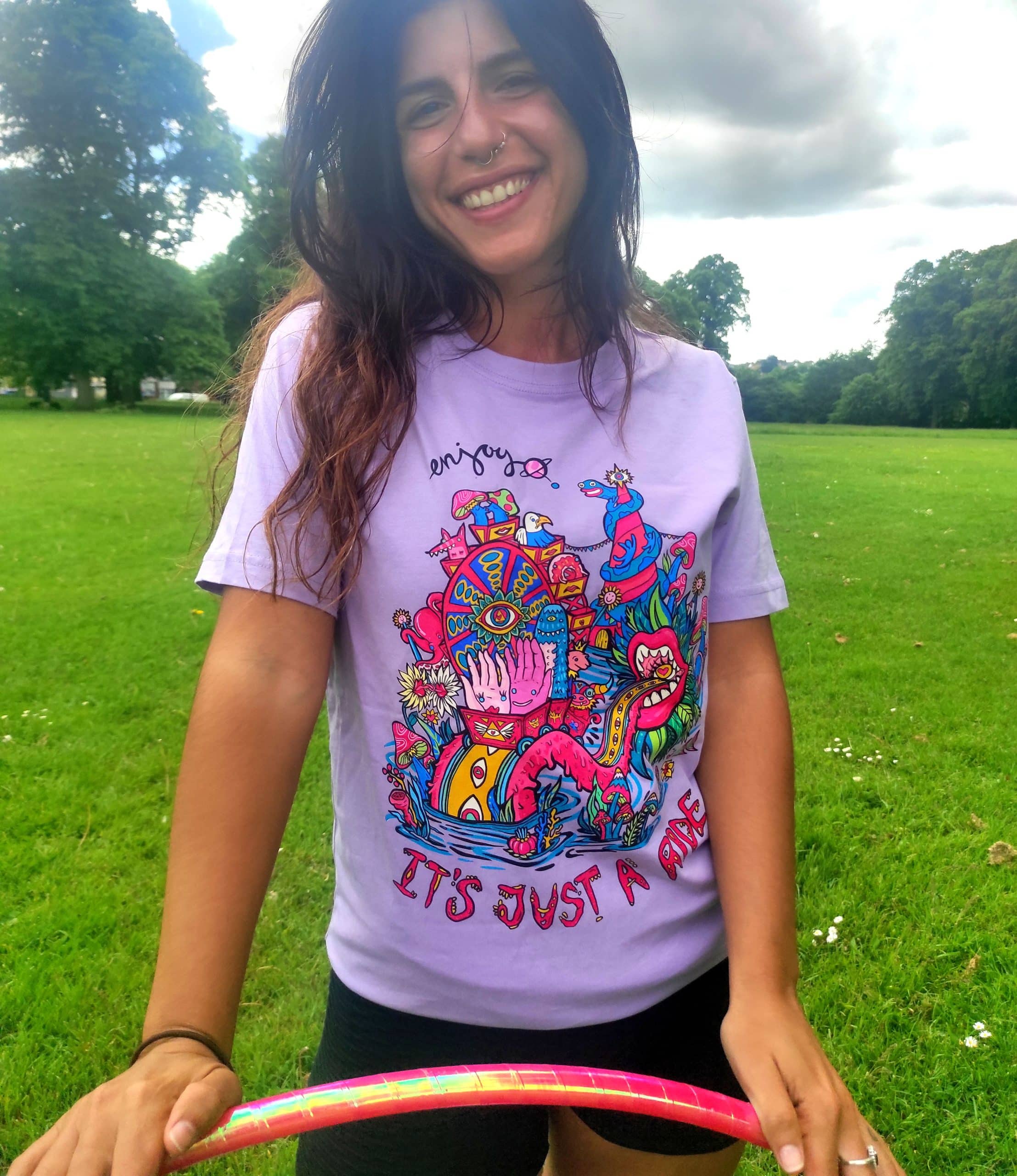 It is just a Ride T-shirt Black or Lilac Organic Cotton - Image 6