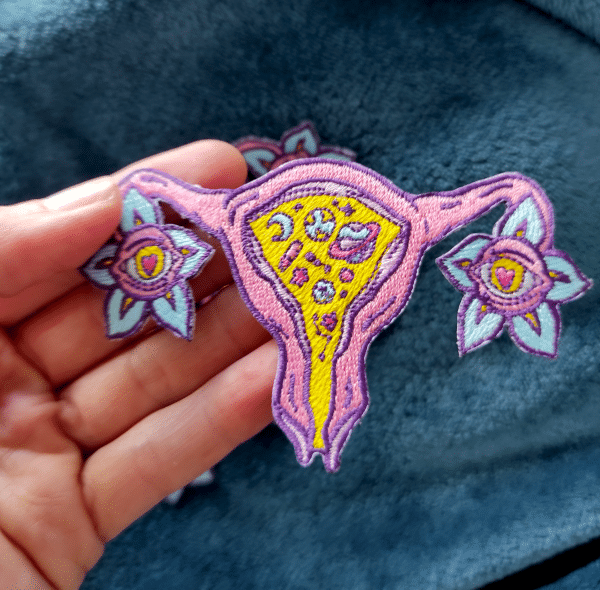 Cosmic uterus embroidered patch | Feminist embroidery | vagina art | female body positive | cuterus illustration for garment - Image 6