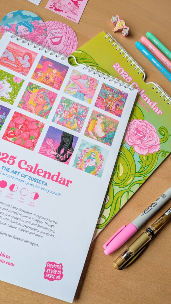 2025 illustrated quirky and colourful calendar