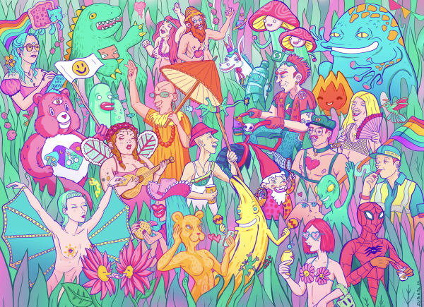 Festival Lovers illustration art is my last tribute to the UK characters who visit music festivals every summer