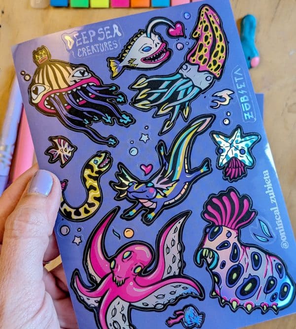 Deep Sea Creatures Holographic Sticker Sheet - Image 2