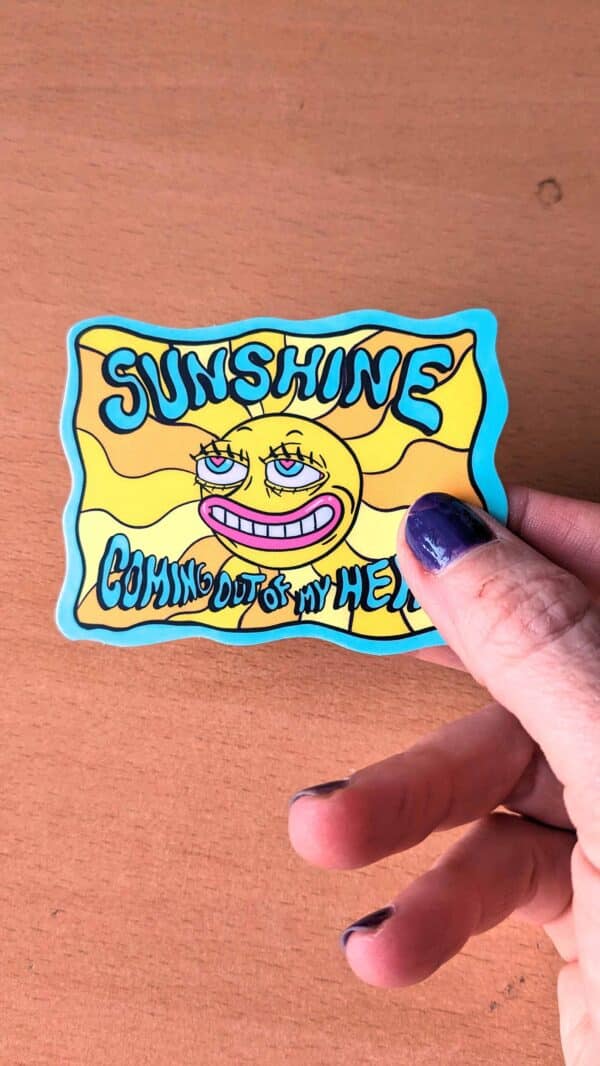 Stoned Sunshine 204 happy trippy sun waterproof sticker