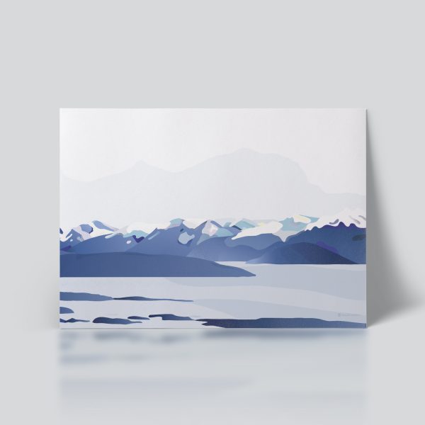 Moldefjorden no. 02 plakat | moldepanorama | Romsdal | natur | Norge | Molde plakat | norsk natur | landskap | illustrasjon | Ohoi Studio