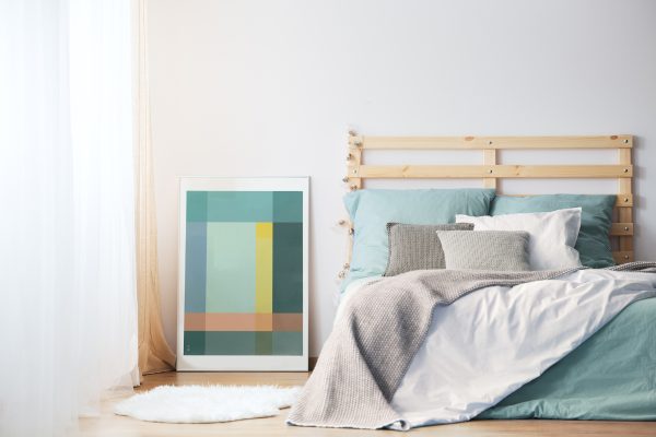 Grid Plakat geometrisk | grafisk plakat | fargerik | ramme | soverom | interiør | av ohoi studio