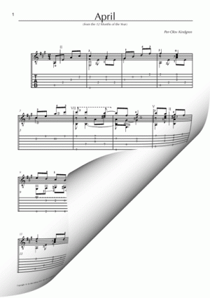 April from "Twelve Months" (Sheet music + TAB)