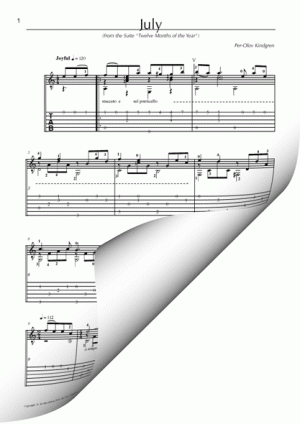 Twelve Months of the Year Complete suite (sheet music + TAB)