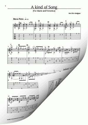A kind of Song (Sheet music + TAB)