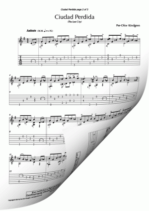 Ciudad Perdida - The Lost City (sheet music + TAB)