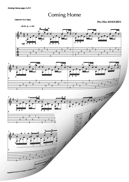 Coming Home (Sheet music + TAB)