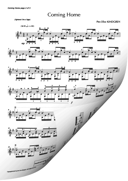 Coming Home (Sheet music)