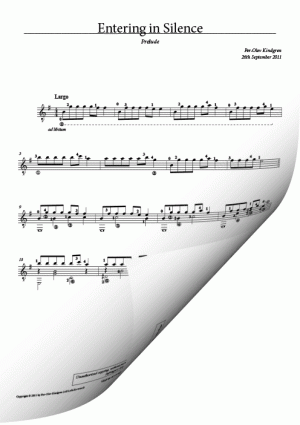Entering In Silence (sheet music)