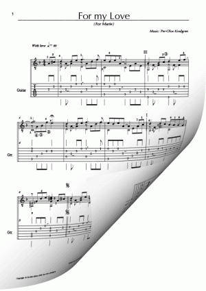 For my Love (sheet music + TAB)