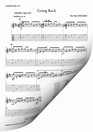 Going Back (sheet music + TAB)