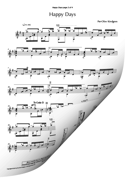 Happy Days (sheet music)