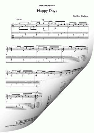 Happy Days (sheet music + TAB)