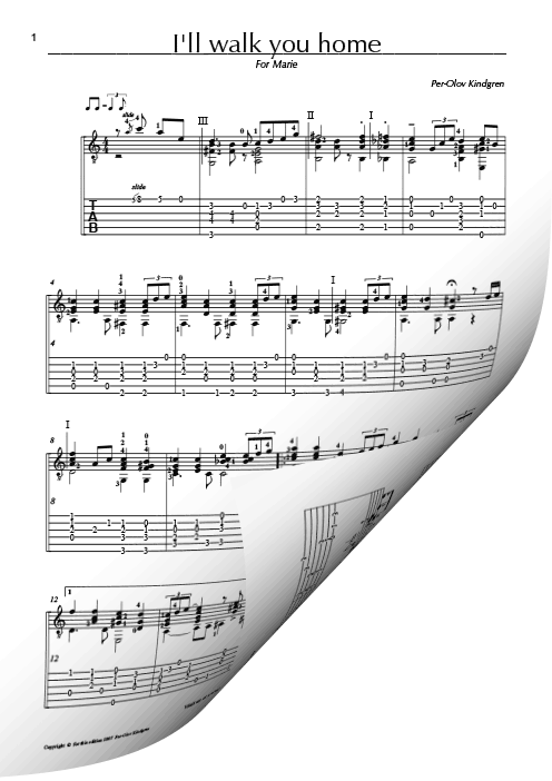 I'll walk you home (sheet music + TAB)