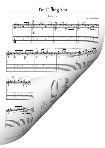I am calling you (sheet music + TAB)