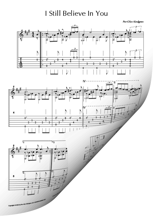 I still believe in you (sheet music + TAB)