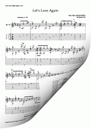Lets Love Again (sheet music + TAB)