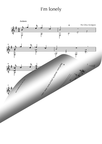 I'm Lonely (sheet music only)