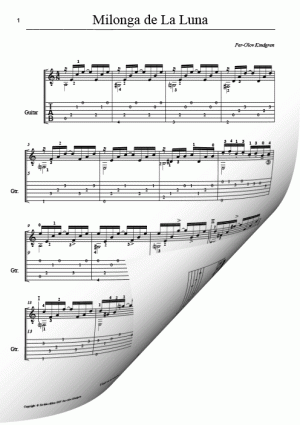 Milonga de la Luna (sheet music + TAB)