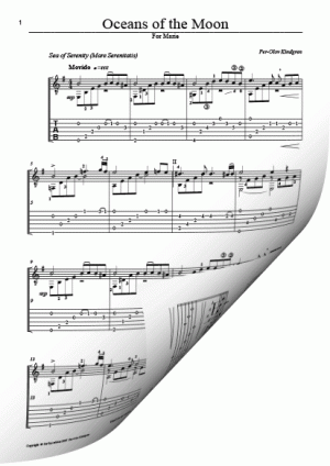 Oceans of the moon (sheet music + TAB)