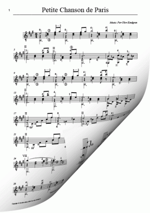 Petite Chanson de Paris (sheet music)