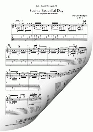 Such A Beautiful Day (sheet music + TAB)