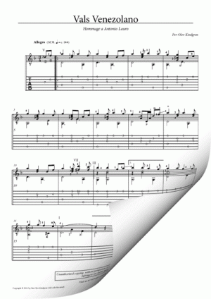 Vals Venezolano (sheet music + TAB)